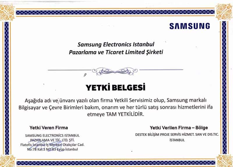 Samsung Yetkili Servisi Destek Bilişim